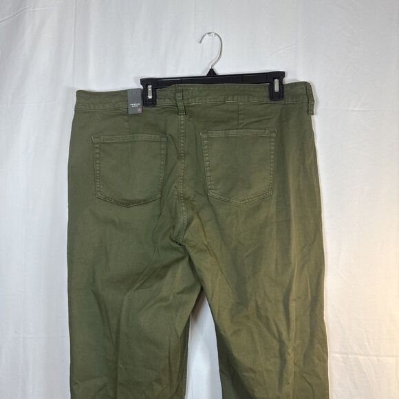 Women’s Torrid Crop Wide Leg Stretch Twill High Rise Patch Pant Green NWT - Picture 8 of 15